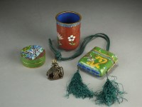 Lot 179 - Three pieces of Chinese cloisonne, 20th...