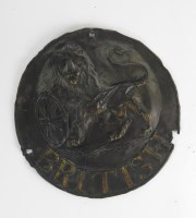 Lot 274 - A British Fire Office copper fire mark with...