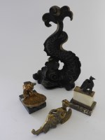 Lot 288 - A 20th century cast iron door porter in the...