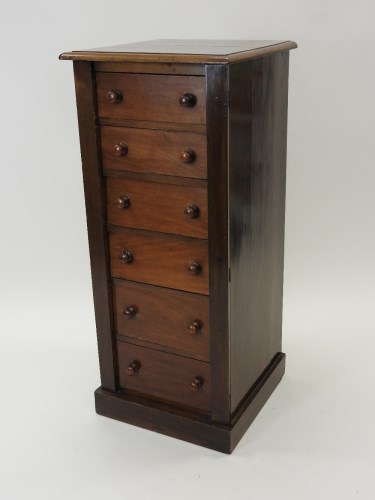 Lot 375 - A late Victorian walnut Wellington type chest,...