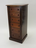 Lot 375 - A late Victorian walnut Wellington type chest,...