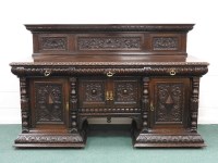 Lot 377 - A large Victorian profusely carved oak...