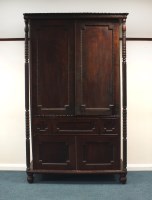 Lot 389 - A William IV mahogany linen press, the...