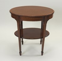 Lot 394 - An Edwardian mahogany satinwood banded oval...