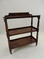 Lot 396 - A mid Victorian mahogany three tier dumb...
