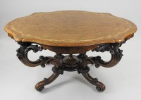Lot 423 - A Victorian figured walnut and marquetry...