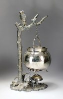 Lot 13 - A Victorian silver plated cauldron spirit...