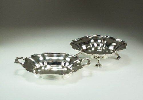 Lot 33 - A near pair of silver bon bon dishes, H...