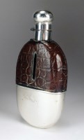 Lot 43 - An early 20th century silver mounted hip flask,...