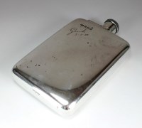 Lot 60 - A silver hip flask, Mappin & Webb, London 1927,...
