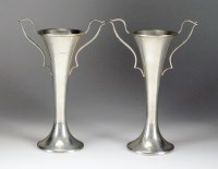 Lot 68 - A pair of Edwardian silver posy vases,...
