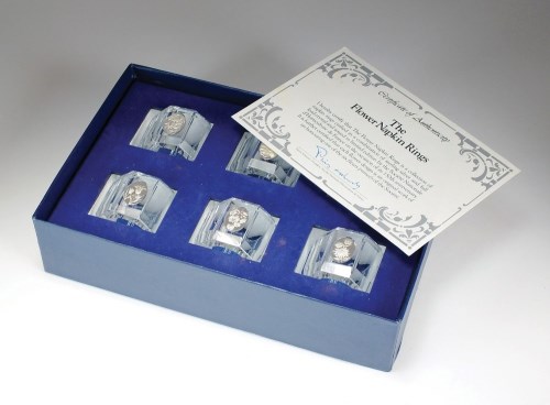 Lot 72 - A set of six Franklin Mint silver mounted...