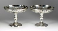 Lot 92 - A pair of George V pedestal silver bon bon...