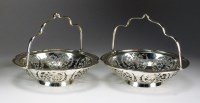 Lot 93 - A pair of silver bon bon baskets, Walker &...