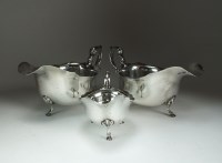 Lot 95 - A pair of silver sauce boats, E S Barnsley &...