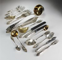 Lot 109 - A canteen of early 20th century German silver...