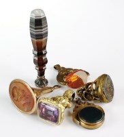 Lot 133 - A banded agate desk seal, together with a...