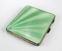 Lot 134 - A silver and guilloche enamel cigarette case,...