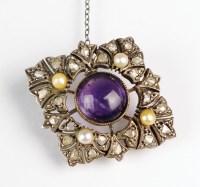 Lot 138 - A 19th century amethyst, diamond and seed...
