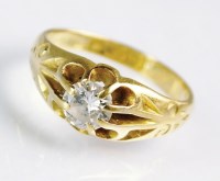 Lot 156 - An 18ct gold single stone diamond ring, the...