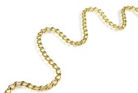 Lot 173 - A 9ct gold hollow flat curb link necklace,...