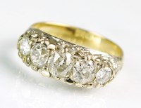 Lot 184 - A Victorian style five stone graduated diamond...