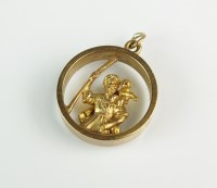 Lot 196 - A 9ct gold St Christopher pendant, weight 9.5g