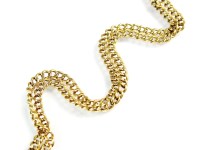 Lot 202 - An 18ct gold curb link chain, with bolt ring...