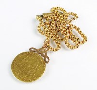 Lot 204 - A George III Spade guinea pendant, dated 1777,...