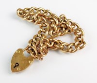 Lot 206 - A rose metal hollow curb link bracelet, with...