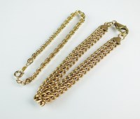 Lot 208 - A rose metal 'S' scroll link bracelet with...