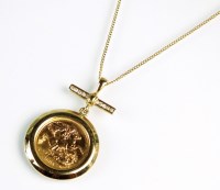 Lot 216 - An Elizabeth I half sovereign set pendant on...