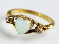 Lot 221 - An 18ct gold opal and diamond ring, designed...