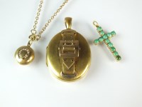 Lot 228 - A Victorian oval locket, with buckle motif to...