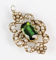 Lot 263 - An early 20th century green tourmaline and...