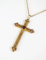 Lot 273 - An almandine garnet crucifix pendant, the...