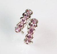 Lot 286 - A pair of pink sapphire earrings, each...