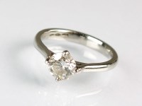 Lot 303 - A platinum single stone diamond ring, the...