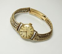 Lot 313 - A Lady's 9ct gold Omega bracelet wristwatch,...