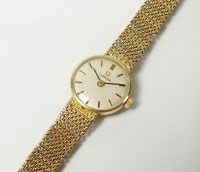 Lot 314 - A Lady's 9ct gold Omega bracelet wristwatch,...