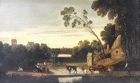 Lot 359 - Dutch School (18th century) Farmers leading...