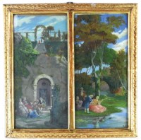 Lot 402 - British school, early 20th century Two oils...