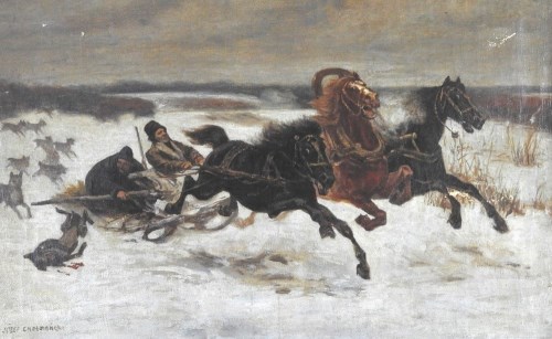 Lot 416 - Manner of Jozef Chelmonski (1849-1914) Horse...