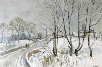 Lot 508 - John Alford (B.1929) Snow bound Shropshire...