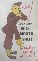 Lot 550 - Two Second World War posters, 'Sssh, Keep Your...