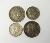 Lot 605 - Two George III shillings, dated 1816 and 1817,...