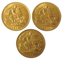 Lot 628 - Two Edward VII half sovereigns, dated 1903 and...