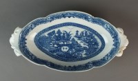 Lot 13 - A Caughley radish dish transfer-printed with...