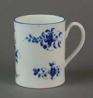 Lot 23 - A rare Caughley mug painted in the Bright...