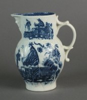 Lot 34 - A Caughley mask-head jug transfer-printed with...